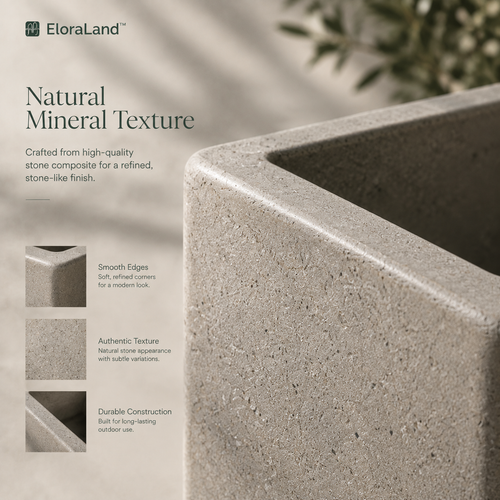 EloraLand™ TerraStone Planter - A sculptural garden element that adds architectural structure to outdoor spaces.